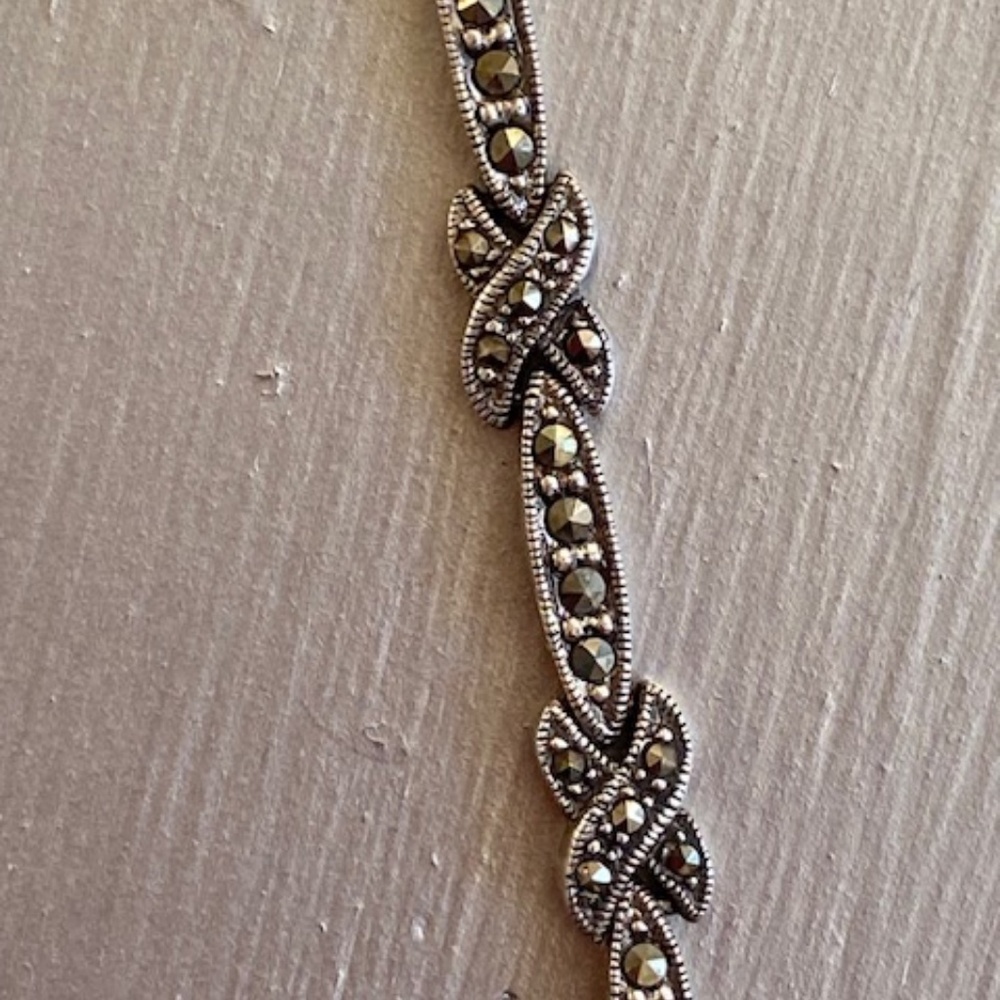 Sterling silver marcasite bracelet. - Picture 5 of 6